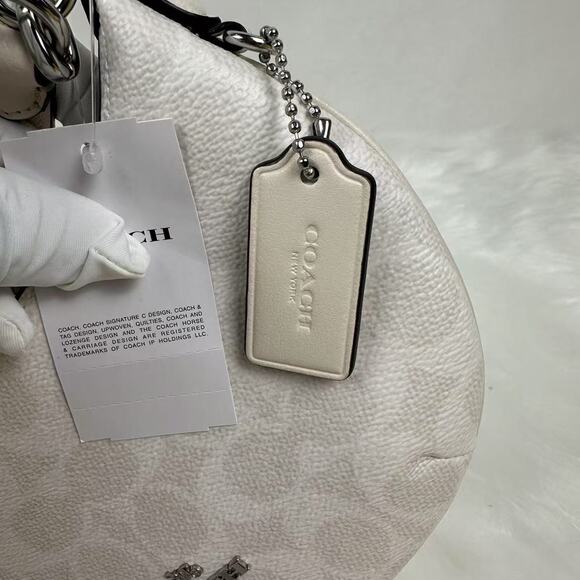 Coach Mini Payton Bag In Signature Canvas In Silver/Chalk CBA79 NWT - Picture 4 of 7